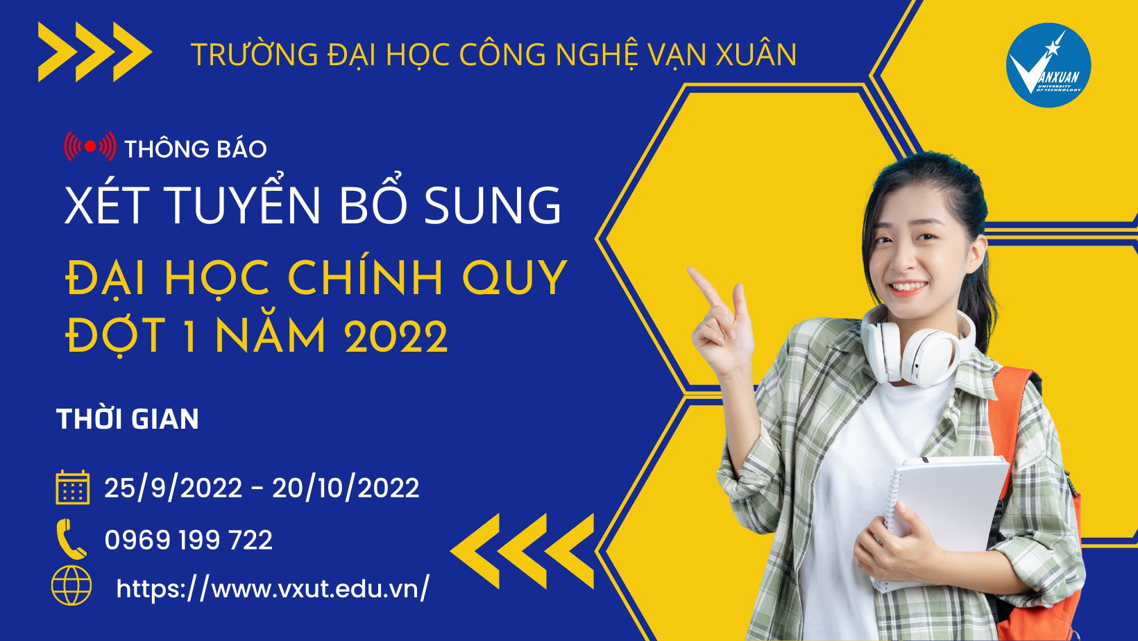 THÔNG BÁO: Xét tuyển bổ sung Đại học chính quy đợt 1 năm 2022